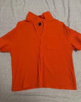 Camicia corta arancione SHEIN XS