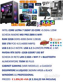 PC INTEL 265KF 32GB RAM DDR5  NVIDIA 5070 W11 PRO