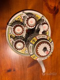 Servizio 4 tazzine caffè o tè porcellana