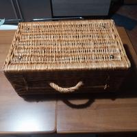 Cestino da Pic Nic in vimini anni 60