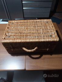 Cestino da Pic Nic in vimini anni 60