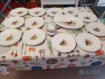 Servizio piatti tema caccia