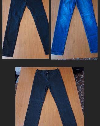 Lotto 3 jeans skinny blu e neri Upim Stradivarius