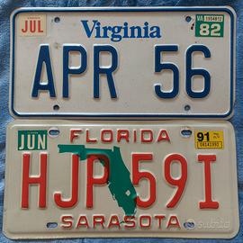 Targa Auto Virginia e Florida U.S.A.