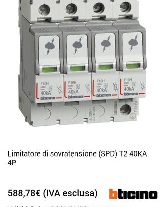 Limitatore di sovratensione (SPD) T2 40KA 4P