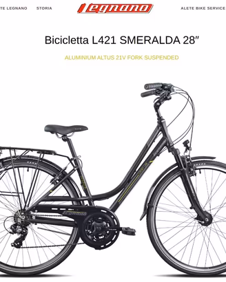 Bicicletta city bike donna Legnano Smeralda. 
