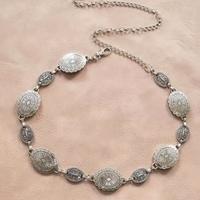 Cintura argentata in metallo donna regolabile 