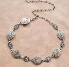 Cintura argentata in metallo donna regolabile 