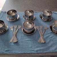 Servizio da gelato per 6 Vemi acciaio inox vintage