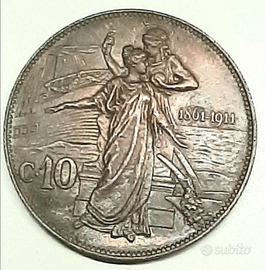 10 centesimi 1911 - cinquantenario unita' d'ITALIA