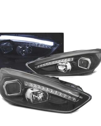 FARI FORD FOCUS MK3 15-18 LED TRU DRL NERI
