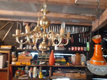 lampadario arancione anni 70