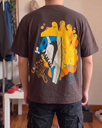 T-shirt Wasabi Cactus Jack marrone grafica tg L