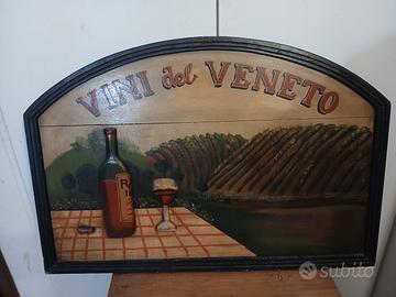 INSEGNA " VINI DEL VENETO" Iin legno dipinto a man