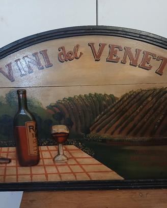 INSEGNA " VINI DEL VENETO" Iin legno dipinto a man