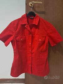 Camicia rossa a maniche corte taglia M/L