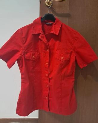 Camicia rossa a maniche corte taglia M/L
