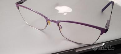 occhiali viola in metallo