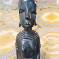 Statua arte africana legno di ebano intagliato Alt