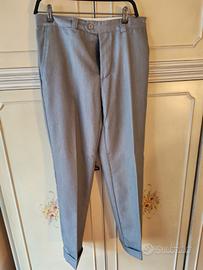 Pantaloni estivi grigio chiaro piccole righine