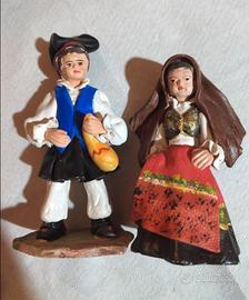Coppia statuine in ceramica sarda