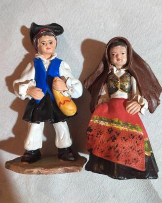 Coppia statuine in ceramica sarda