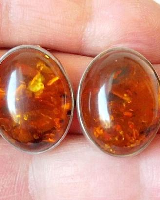 Orecchini Vintage Argento è Ambra