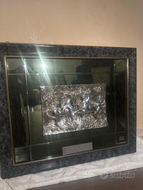 Quadro con rilievo argentato “Corsa al Trotto”