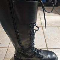 stivali anfibi alti vera pelle