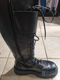 stivali anfibi alti vera pelle