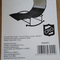 Dondolo letto 2 posti_ struttura in acciaio