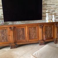 Madia, mobile soggiorno in noce massiccio