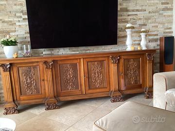 Madia, mobile soggiorno in noce massiccio