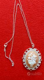 catenina argento con ciondolo tipo cameo