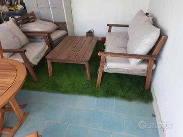 set salotto da giardino in legno