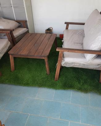 set salotto da giardino in legno