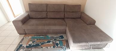 Divano letto con penisola contenitore