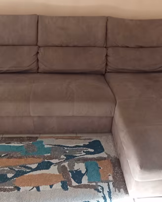 Divano letto con penisola contenitore