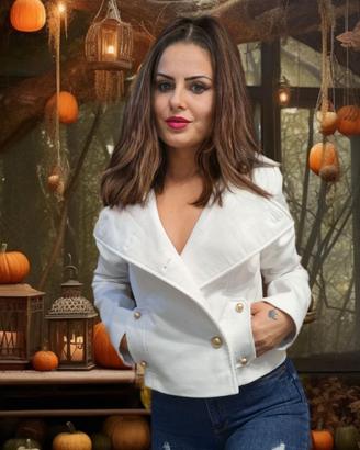 Cappotto Capan doppiopetto bianco taglia XS