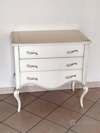 COMONCINO 3 CASSETTI LACCATO MADREPERLA GLITTER