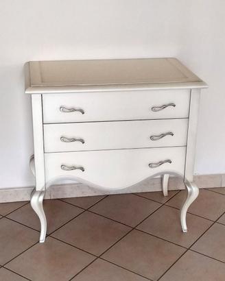 COMONCINO 3 CASSETTI LACCATO MADREPERLA GLITTER