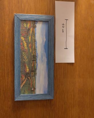 Quadretto dipinto a mano – Paesaggio campestre