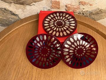 Sotto bicchieri SIA - disegno specchio e bordeaux