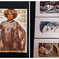 PLAYMEN GENNAIO 1976 + 3 STAMPE GUTTUSO - PASOLINI