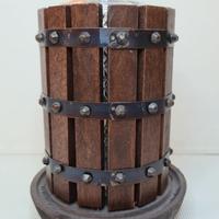 Torchio botte porta bottiglia in legno