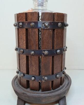 Torchio botte porta bottiglia in legno