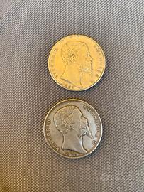 Riproduzione 5 lire 1859