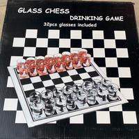 Glass chess drinking game