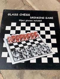 Glass chess drinking game