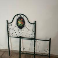 Letto Singolo in Ferro Battuto con Rete a Molle